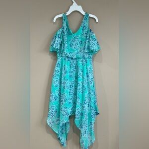 🌼Girl’s Lined Elastic Handkerchief MIDI Waist on Elastic Dress, Size 7